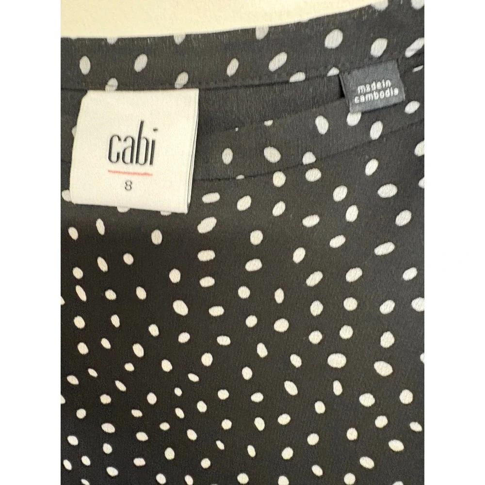 CAbi‎ Sinatra, Black and White, Long Maxi Polka Dot Skirt, Women's Size 8